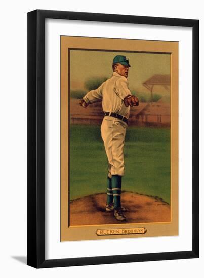 Brooklyn, NY, Brooklyn Dodgers, Nap Rucker, Baseball Card-Lantern Press-Framed Art Print