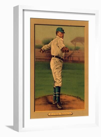 Brooklyn, NY, Brooklyn Dodgers, Nap Rucker, Baseball Card-Lantern Press-Framed Art Print