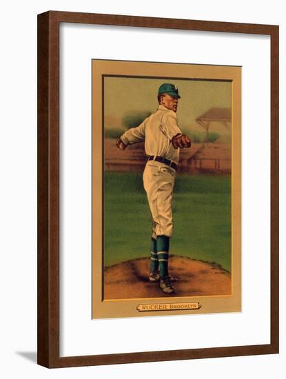 Brooklyn, NY, Brooklyn Dodgers, Nap Rucker, Baseball Card-Lantern Press-Framed Art Print