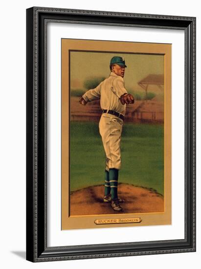 Brooklyn, NY, Brooklyn Dodgers, Nap Rucker, Baseball Card-Lantern Press-Framed Art Print