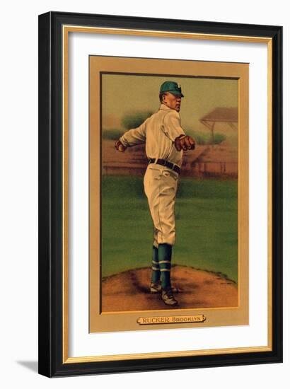 Brooklyn, NY, Brooklyn Dodgers, Nap Rucker, Baseball Card-Lantern Press-Framed Art Print