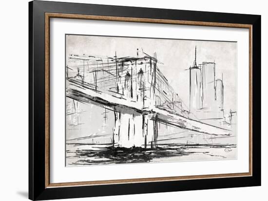 Brooklyn Sketch-OnRei-Framed Art Print