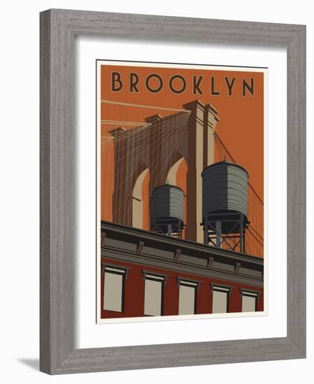Brooklyn Travel Poster-Steve Thomas-Framed Giclee Print