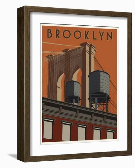 Brooklyn Travel Poster-Steve Thomas-Framed Giclee Print