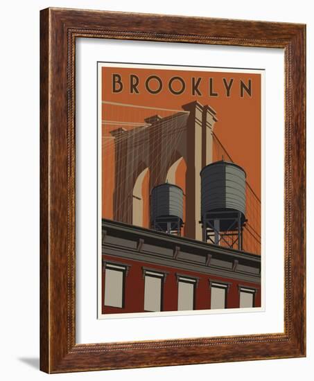 Brooklyn Travel Poster-Steve Thomas-Framed Giclee Print