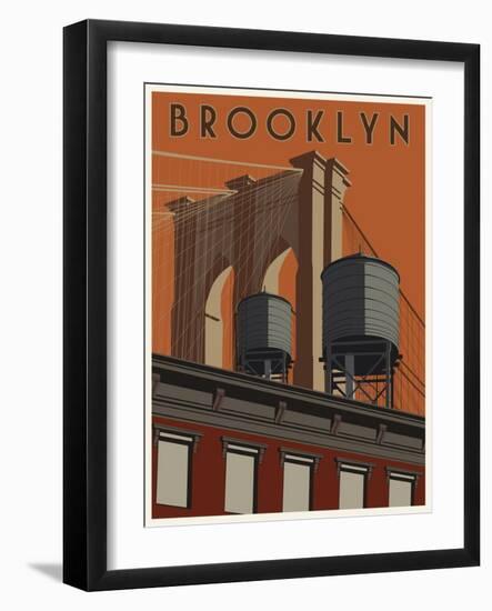 Brooklyn Travel Poster-Steve Thomas-Framed Giclee Print