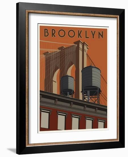 Brooklyn Travel Poster-Steve Thomas-Framed Giclee Print