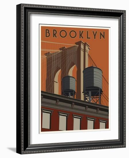 Brooklyn Travel Poster-Steve Thomas-Framed Giclee Print