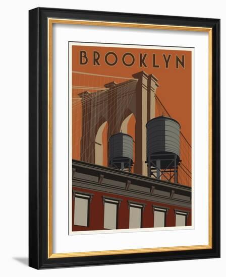 Brooklyn Travel Poster-Steve Thomas-Framed Giclee Print