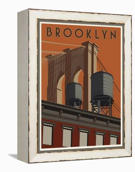 Brooklyn Travel Poster-Steve Thomas-Framed Premier Image Canvas