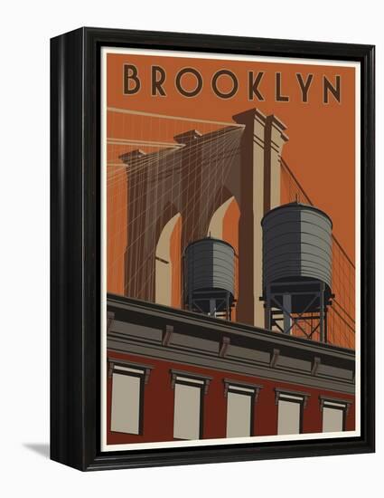 Brooklyn Travel Poster-Steve Thomas-Framed Premier Image Canvas