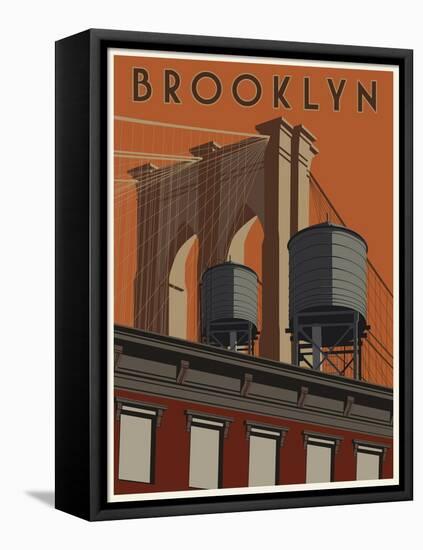 Brooklyn Travel Poster-Steve Thomas-Framed Premier Image Canvas