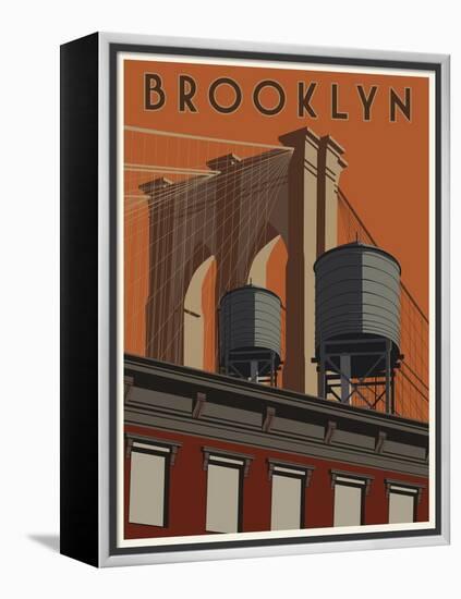 Brooklyn Travel Poster-Steve Thomas-Framed Premier Image Canvas