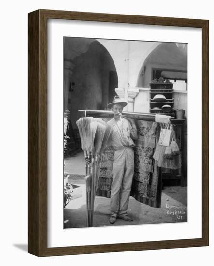 Broom and rug peddler in Cuba, c.1900-American Photographer-Framed Photographic Print