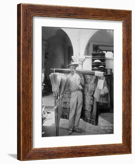 Broom and rug peddler in Cuba, c.1900-American Photographer-Framed Photographic Print