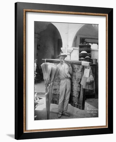 Broom and rug peddler in Cuba, c.1900-American Photographer-Framed Photographic Print