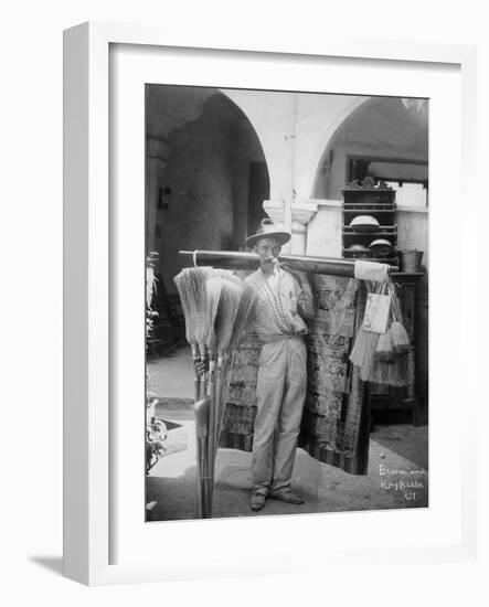 Broom and rug peddler in Cuba, c.1900-American Photographer-Framed Photographic Print