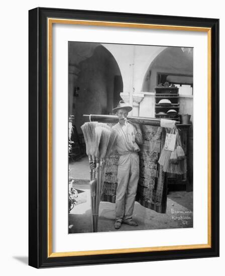 Broom and rug peddler in Cuba, c.1900-American Photographer-Framed Photographic Print