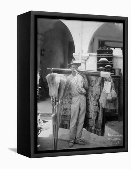 Broom and rug peddler in Cuba, c.1900-American Photographer-Framed Premier Image Canvas