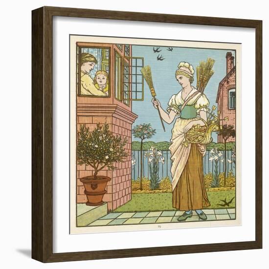 Brooms to Sell 1877-Walter Crane-Framed Art Print