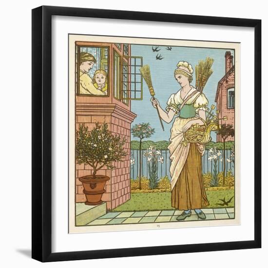 Brooms to Sell 1877-Walter Crane-Framed Art Print