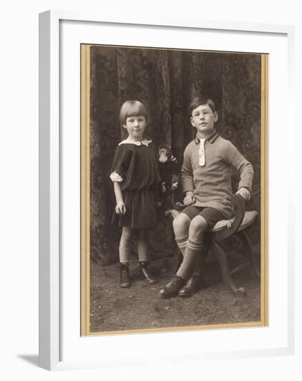 Brother and Sister 1924-null-Framed Photographic Print