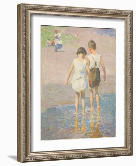 Brother and Sister, C.1915 (Oil on Canvas)-Edward Henry Potthast-Framed Giclee Print