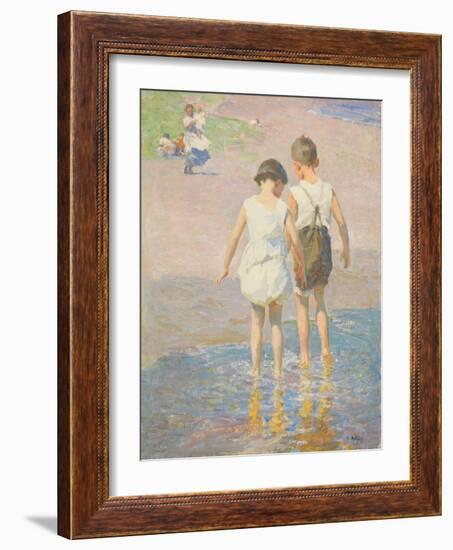 Brother and Sister, C.1915 (Oil on Canvas)-Edward Henry Potthast-Framed Giclee Print