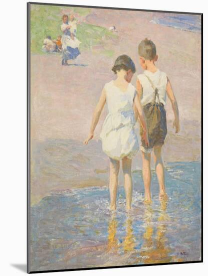 Brother and Sister, C.1915 (Oil on Canvas)-Edward Henry Potthast-Mounted Giclee Print