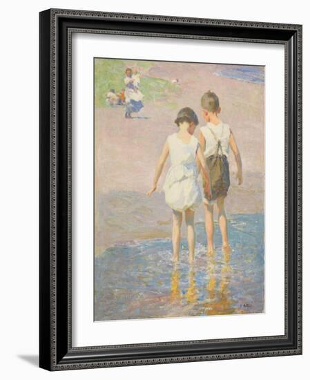 Brother and Sister, C.1915 (Oil on Canvas)-Edward Henry Potthast-Framed Giclee Print