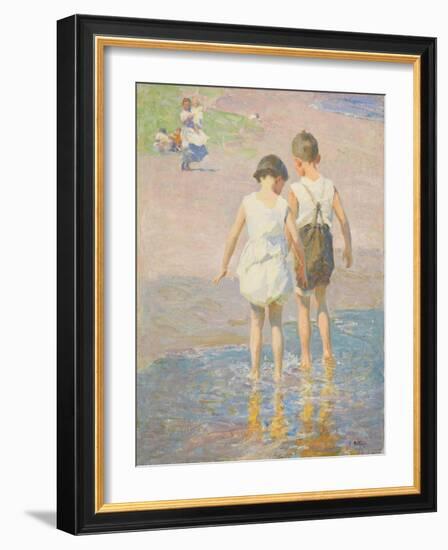 Brother and Sister, C.1915 (Oil on Canvas)-Edward Henry Potthast-Framed Giclee Print