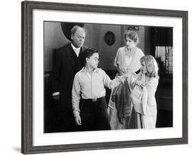 Brother and Sister Fighting in Front of their Parents-null-Framed Photo