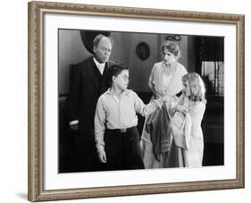 Brother and Sister Fighting in Front of their Parents-null-Framed Photo