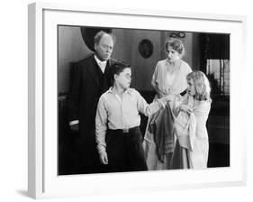 Brother and Sister Fighting in Front of their Parents-null-Framed Photo