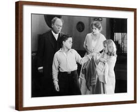 Brother and Sister Fighting in Front of their Parents-null-Framed Photo