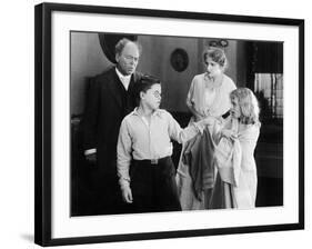 Brother and Sister Fighting in Front of their Parents-null-Framed Photo