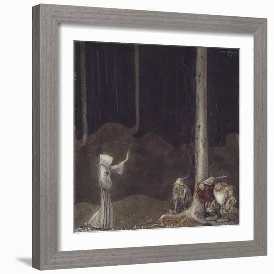 Brother St. Martin and the Three Trolls, 1913-John Bauer-Framed Giclee Print