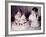 Brother Watches His Sister Blow Out Candles on Birthday Cake, Ca. 1956-null-Framed Photographic Print