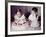 Brother Watches His Sister Blow Out Candles on Birthday Cake, Ca. 1956-null-Framed Photographic Print