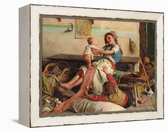 Brotherly Affection; Affetto Fraterno, C. 1900-Gaetano Chierici-Framed Premier Image Canvas