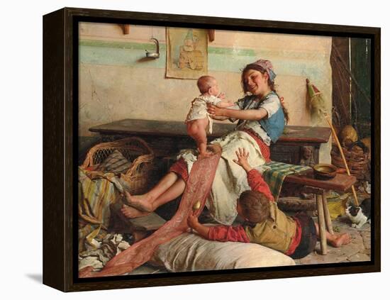 Brotherly Affection; Affetto Fraterno, C. 1900-Gaetano Chierici-Framed Premier Image Canvas