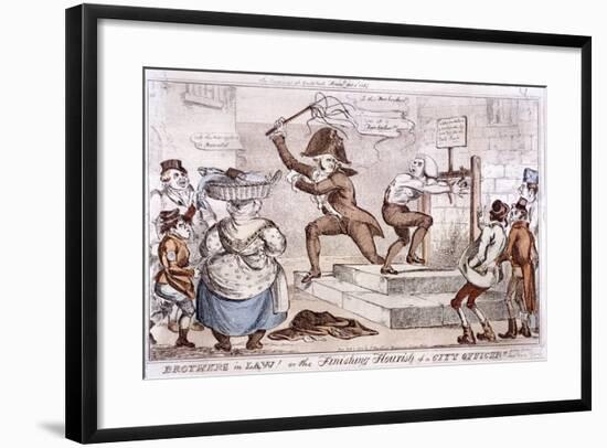 Brothers in Law! or the Finishing Flourish of a City Officer!!, 1827-null-Framed Giclee Print