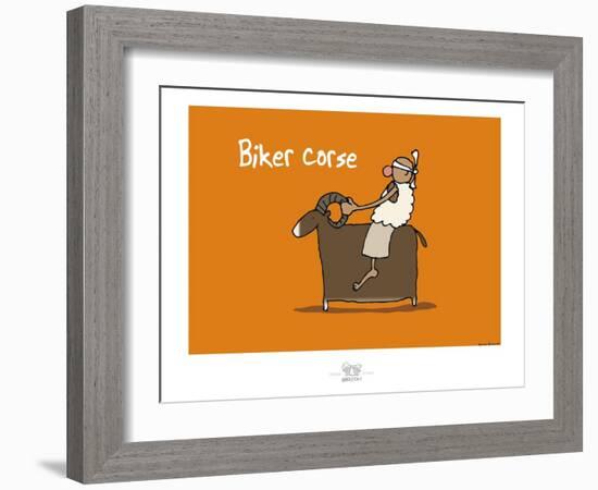 Broutch - Biker corse-Sylvain Bichicchi-Framed Art Print