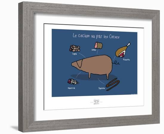 Broutch - Cochon vu par les Corses-Sylvain Bichicchi-Framed Art Print