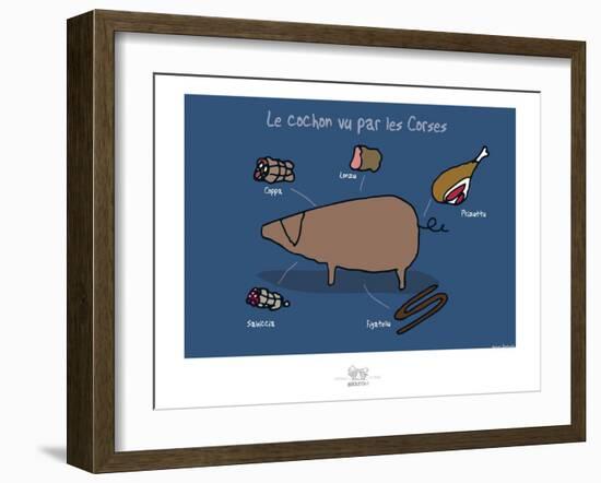 Broutch - Cochon vu par les Corses-Sylvain Bichicchi-Framed Art Print