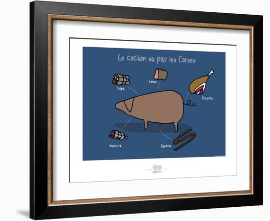 Broutch - Cochon vu par les Corses-Sylvain Bichicchi-Framed Art Print