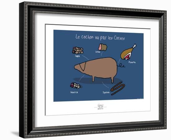 Broutch - Cochon vu par les Corses-Sylvain Bichicchi-Framed Art Print