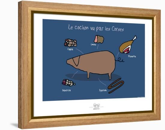 Broutch - Cochon vu par les Corses-Sylvain Bichicchi-Framed Stretched Canvas