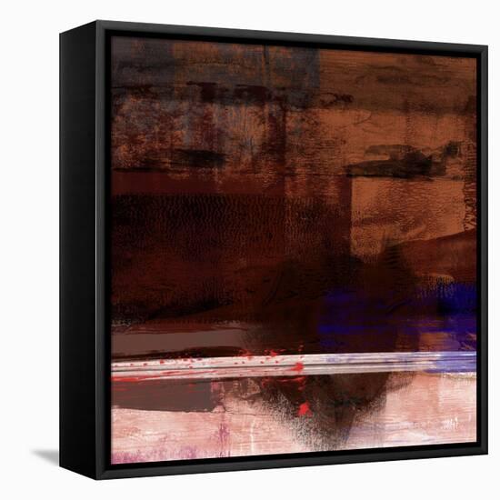 Brown and White Abstract Composition I-Alma Levine-Framed Stretched Canvas