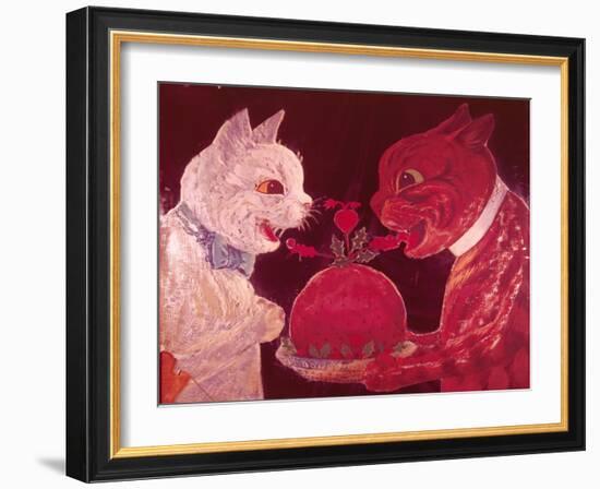 Brown and White Cats with Plum Pudding, C.1928-Louis Wain-Framed Giclee Print